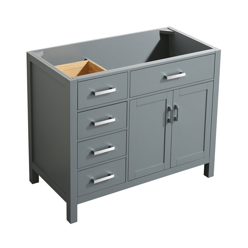 Belmont Decor Hampton Right Offset 42" Single Bathroom Vanity Base Only